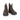 Close-up of the premium waxy brown leather and detailed craftsmanship on Samuel Kids Dealer Boots