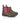 Angled view of Katherine women's brown leather Chelsea dealer boots with fuchsia elastic panels