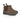 Side view of Katie Kids Dealer Chelsea Boots featuring premium waxy brown leather with purple elastic side panels