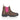 Side view of Katherine women's leather Chelsea dealer boots in brown and fuchsia